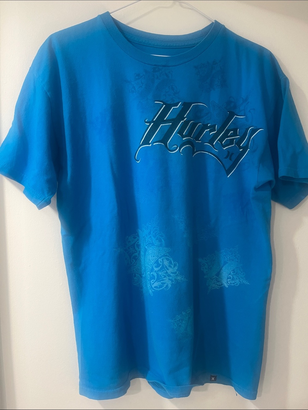 Blue Y2K Hurley Surfer Short Sleeve Tee MEDIUM
